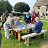 Signing on at The Old Lodge, Minchinhampton Common